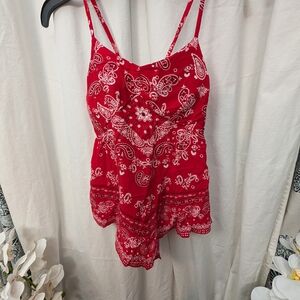 No Boundaries Red Textured top